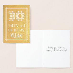 Cartão Metalizado Aniversário de 30 anos – Visual Inspirado em Art D