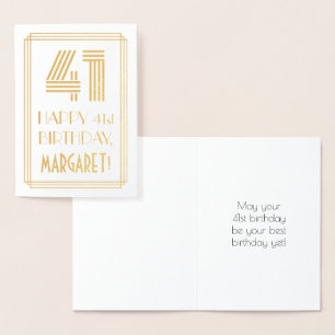 Cartão Metalizado Aniversário de 41ruas - Art Deco Inspirou "41" &