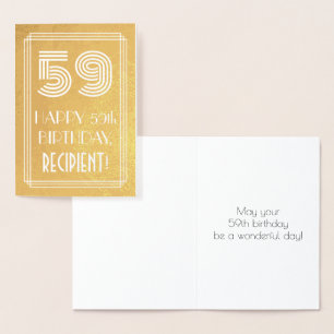 Cartão Metalizado Aniversário de 59 anos – Visual inspirado no Art D