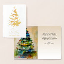 Árvore de Natal Artística em Aquarela Festiva Dour