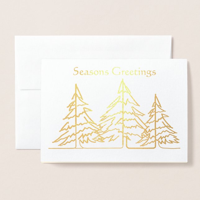 Cartão Metalizado Árvore de Natal Gráfica Art Déco Foto Natal  (Frente com envelope)