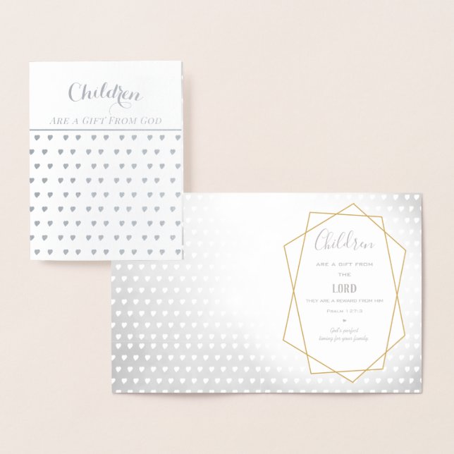 Cartão Metalizado As crianças são um presente de Deus (Exibição)