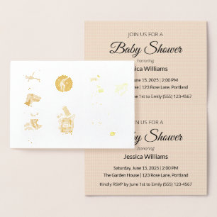 Cartão Metalizado Atualização do Cute Boho Baby Shower
