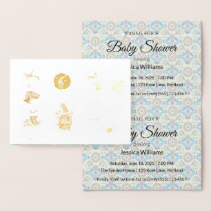Cartão Metalizado Atualização do Cute Boho Baby Shower