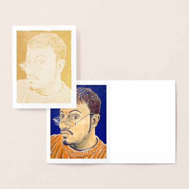 CARTÃO METALIZADO AUTORETRATO: LARANJA, BRANCO, AZUL 2005 (Exibição)