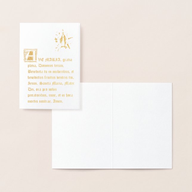 CARTÃO METALIZADO AVE MARIA NO LATINO NOSSA SENHORA DE GRAÇA (Exibição)
