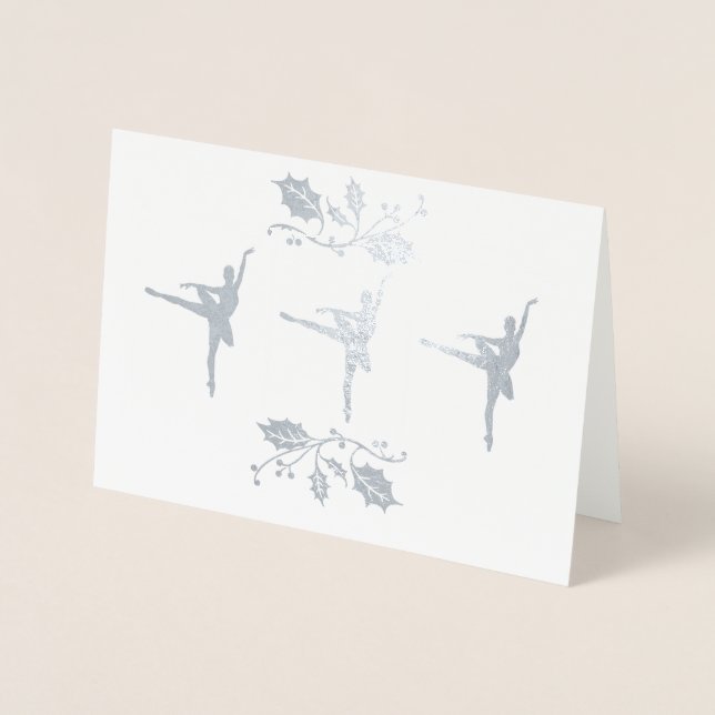 Cartão Metalizado Ballerina Christmas (Frente)