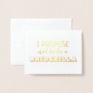 Cartão Metalizado BBRIDEZILLA Engraçado Bridesmaid ou Madrinha de