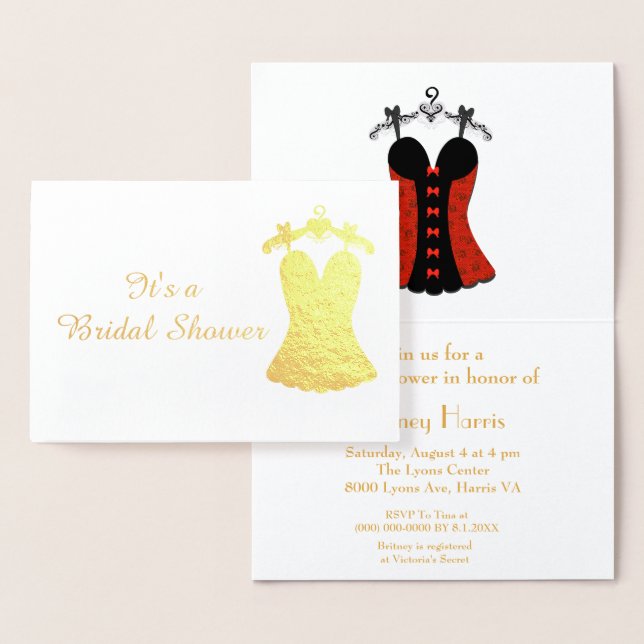 Cartão Metalizado Belo Chá de panela (Exibição)