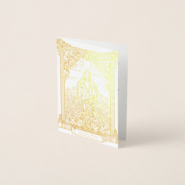 Cartão Metalizado Bênção da Virgem Maria Card (Frente)