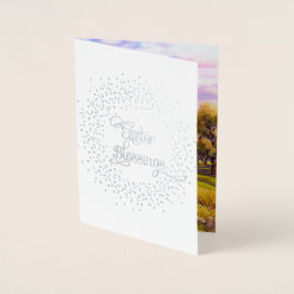 Cartão Metalizado Bênçãos páscoas. Jesus Cristo O Bom Pastor