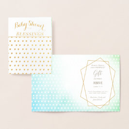 Cartão Metalizado Boas Bênçãos do Chá de fraldas Gold Foil