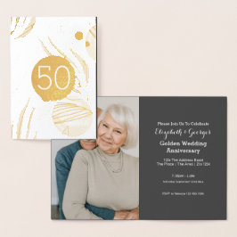 Cartão Metalizado Bodas de Ouro 50º Aniversário