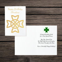 Bonito Gold Foil Irlandês Celta Knot Aniversário