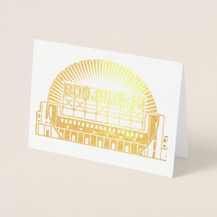 Cartão Metalizado Bonjour, Hi New Home Parabéns