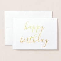 Caligrafia simples de aniversário feliz Dourada