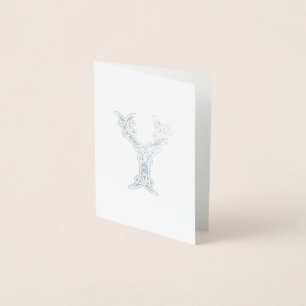 Cartão Metalizado Capital Decorativo do Nó Celta do século XVI Y