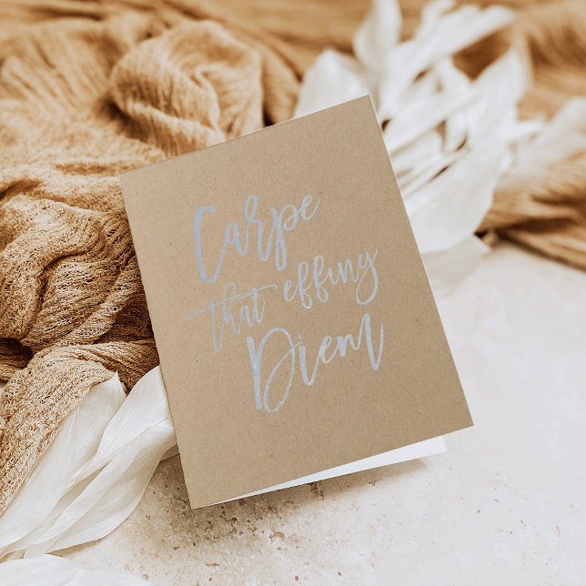 Cartão Metalizado Carpe Que Effing Diem | Prata (Criador carregado)