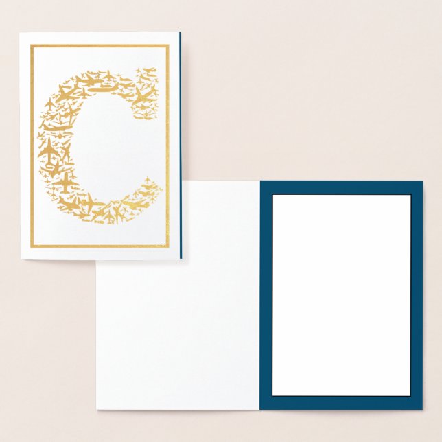 Cartão Metalizado Carta C Aviação inicial (Exibição)