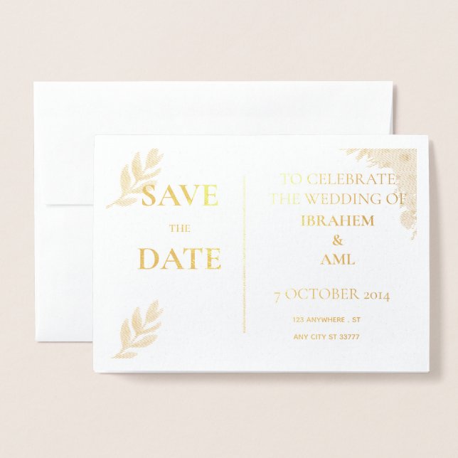 Cartão Metalizado Carta de Folheado (Frente com envelope)