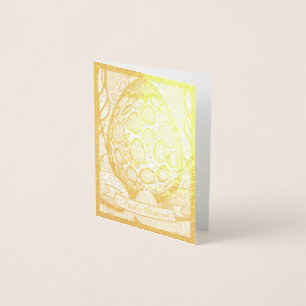 Cartão Metalizado Cartoon de Osterímetro monocromático mit Ostereier