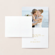 Casamento com Script Gold Foil Mahalo Obrigado Fot