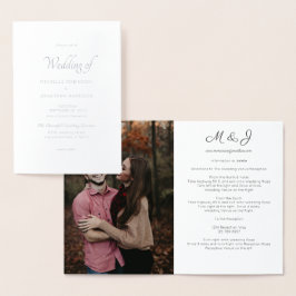 Cartão Metalizado Casamento de Foto e Dourado ou Folha de Prata