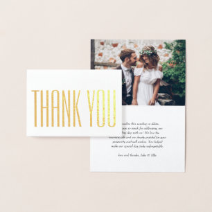 Cartão Metalizado Casamento de Fotografia Mínima Moderna - Obrigado