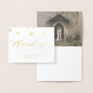 Cartão Metalizado Casamento De Script Moderno Pom Pom Obrigado