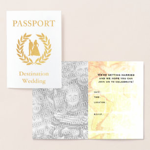 Cartão Metalizado casamento no destino passaporte