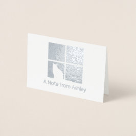 Cartão Metalizado Cat na Janela Moderna Exclusiva "A Nota De" Dobrad