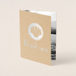 Cartão Metalizado Célula de prata - Obrigado - adicionar foto de cas