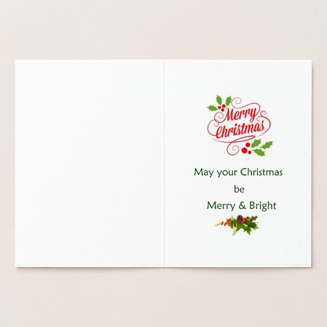 Cartão Metalizado Cena de Natal de Férias (Interior)