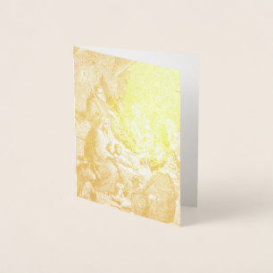 Cartão Metalizado Cena de Natal Ilustrada