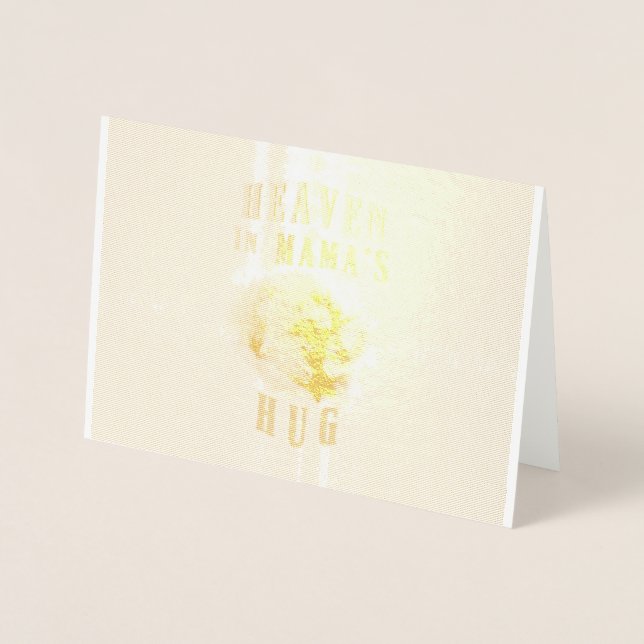 Cartão Metalizado Céu no Abraço da Mamãe orangotangos Feliz Dia das  (Frente)