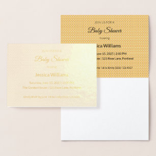 Cartão Metalizado Chá de Bebê Boho Fofo Neutro em Gênero, Personaliz