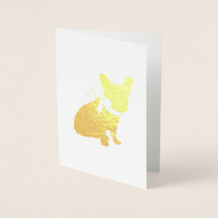 Cartão Metalizado Chá de fraldas francês Buldogue francês Frenchy Fr