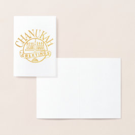 Cartão Metalizado Chanukah Saudações