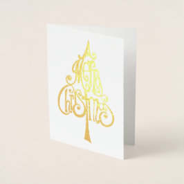 Cartão Metalizado Citação de Árvore Feliz de Natal