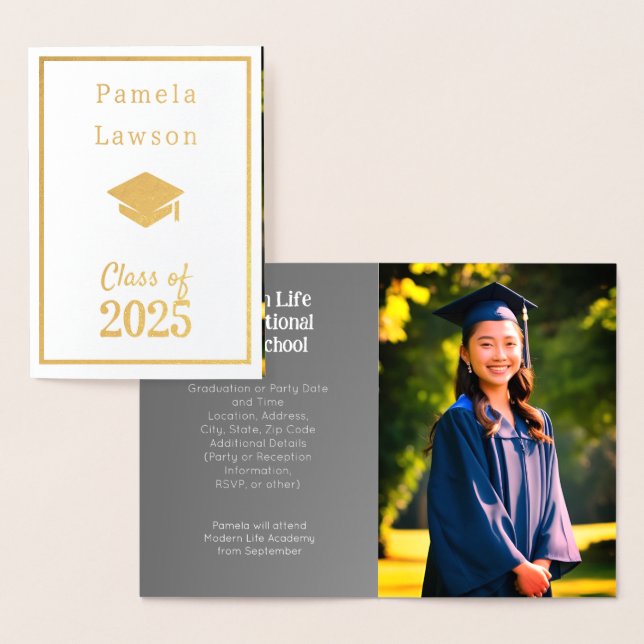 Cartão Metalizado Classe moderna de 2025 - ouro (Exibição)