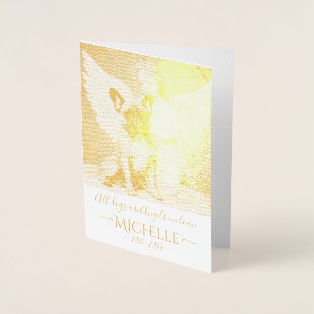 Cartão Metalizado Condolências pela perda do Bulldog Francês (Frente)