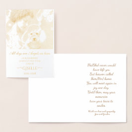 Cartão Metalizado Condolências pela perda do poodle francês personal