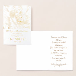 Cartão Metalizado Condolências pela perda do rabisco do Ouro