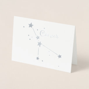 Cartão Metalizado Constelação Zodiacal do Câncer em Folha de Prata