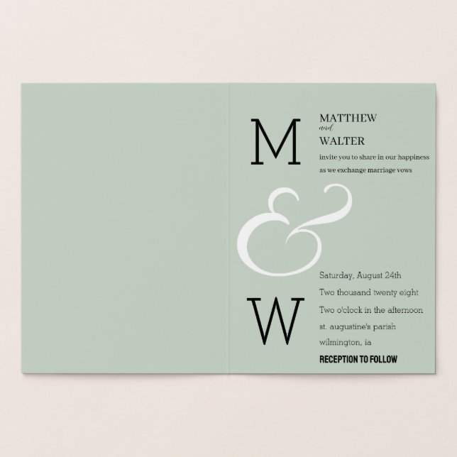 Cartão Metalizado Convocação para o Casamento de Romance Elegante em (Interior)