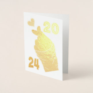 Cartão Metalizado Coração Coreano 2024