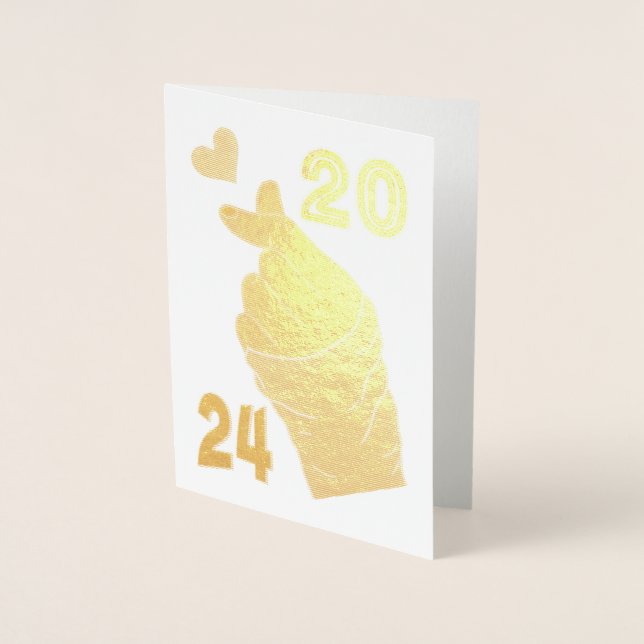 Cartão Metalizado Coração Coreano 2024 (Frente)