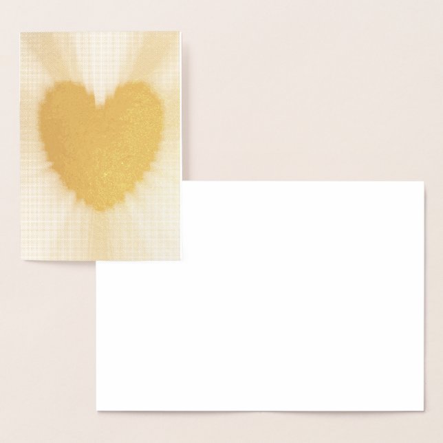 Cartão Metalizado Coração de amor (Exibição)