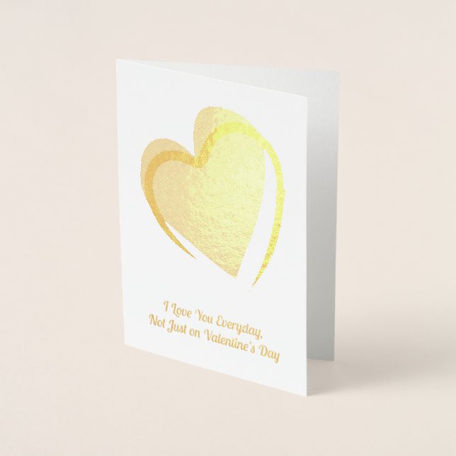 Cartão Metalizado Coração Vermelho, Namorados (Frente)