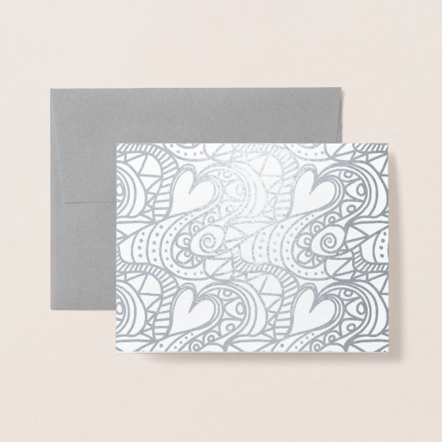 Cartão Metalizado Corações Vivos (Frente com envelope)